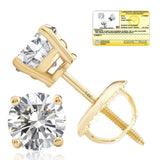 Everyday Solitaire Lab Diamond Studs in 14k Gold, IGI Certified
