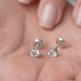 Everyday Solitaire Lab Diamond Studs in 14k Gold, IGI Certified