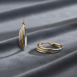 Interlace Two-Tone Gold Hoops in 10k Gold
