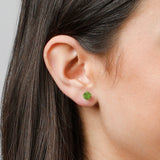 Cushion-Cut Solitaire Gemstone Studs in 14k Gold